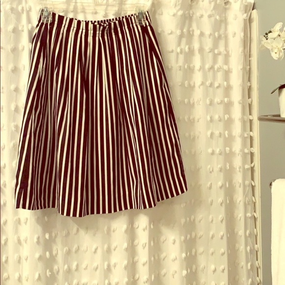 Women’s J Crew Striped Pleated Midi Skirt - Sz 0 - Picture 9 of 11